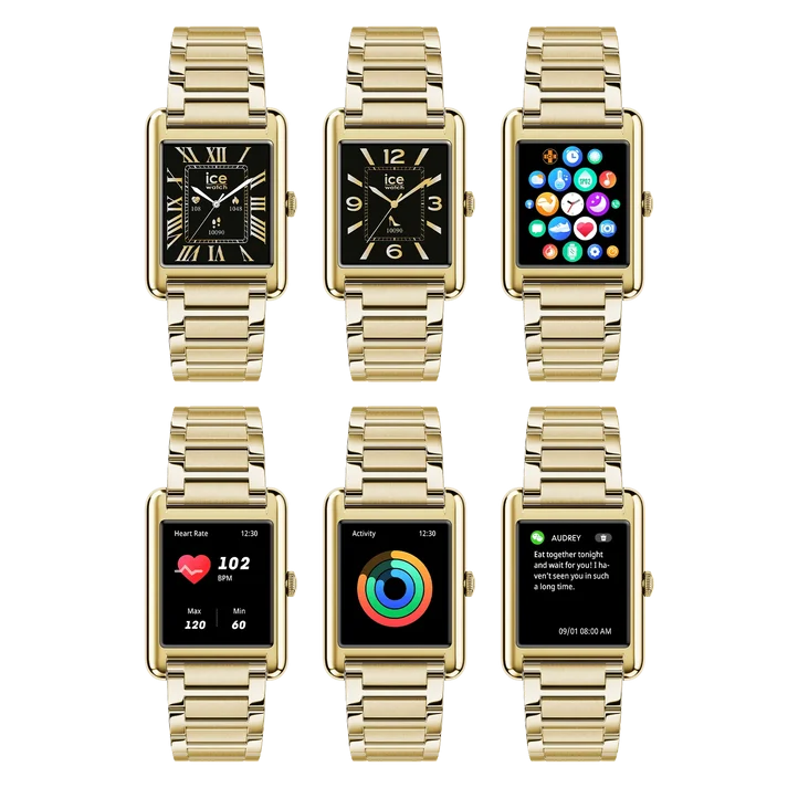 ICE Smart TKS 2.0 Rectangular 1.41 Gold AMOLED Smartwatch Stainless Steel Bracelet - 025287