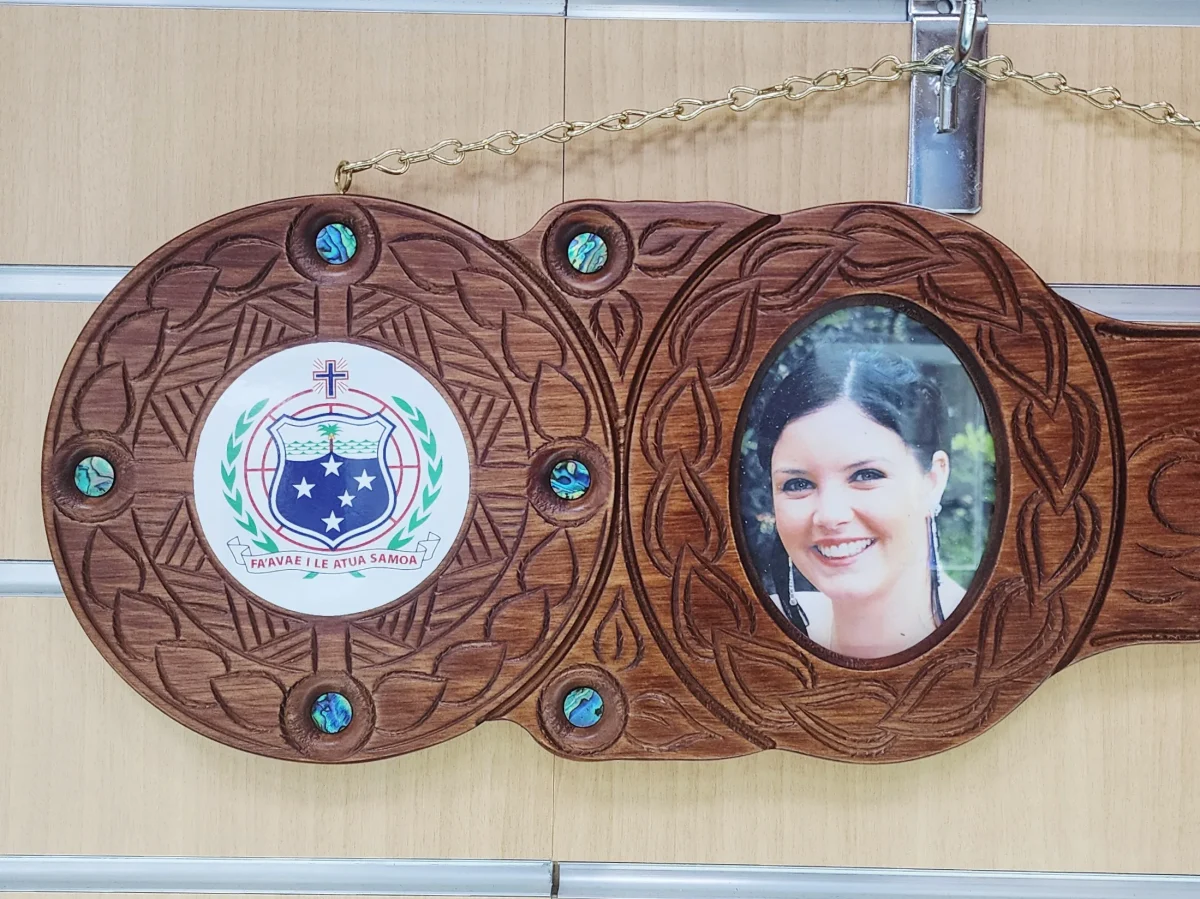 Island Design 21st Birthday Key – Samoan Sila with Natural New Zealand Paua Shell Inlays | Handcrafted Tulip Wood Keepsake | Made in New Zealand - WM438PSSS