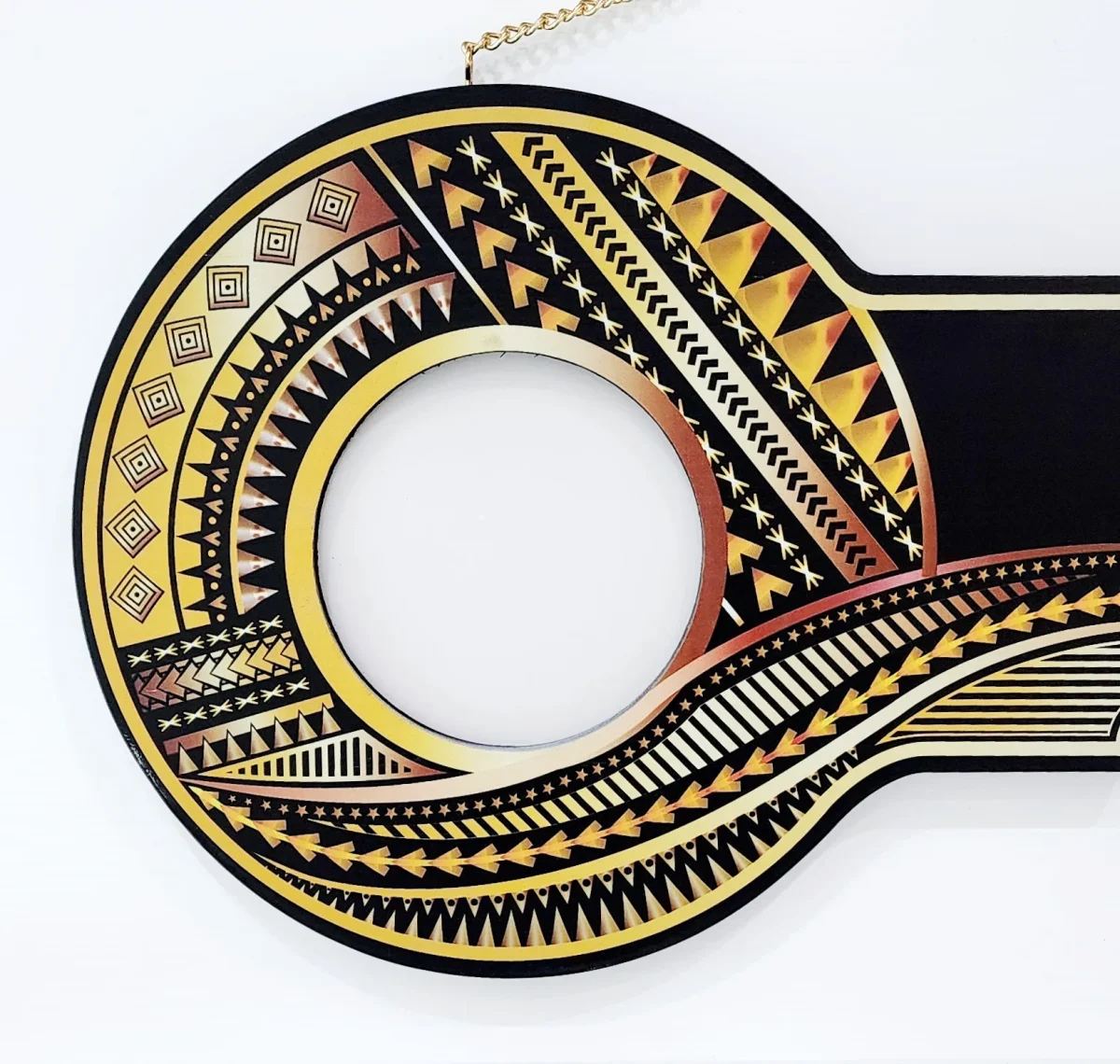 Island Design Golden Red Theme Colour UV Printed Birthday Key with Coat of Arms of Cook Island