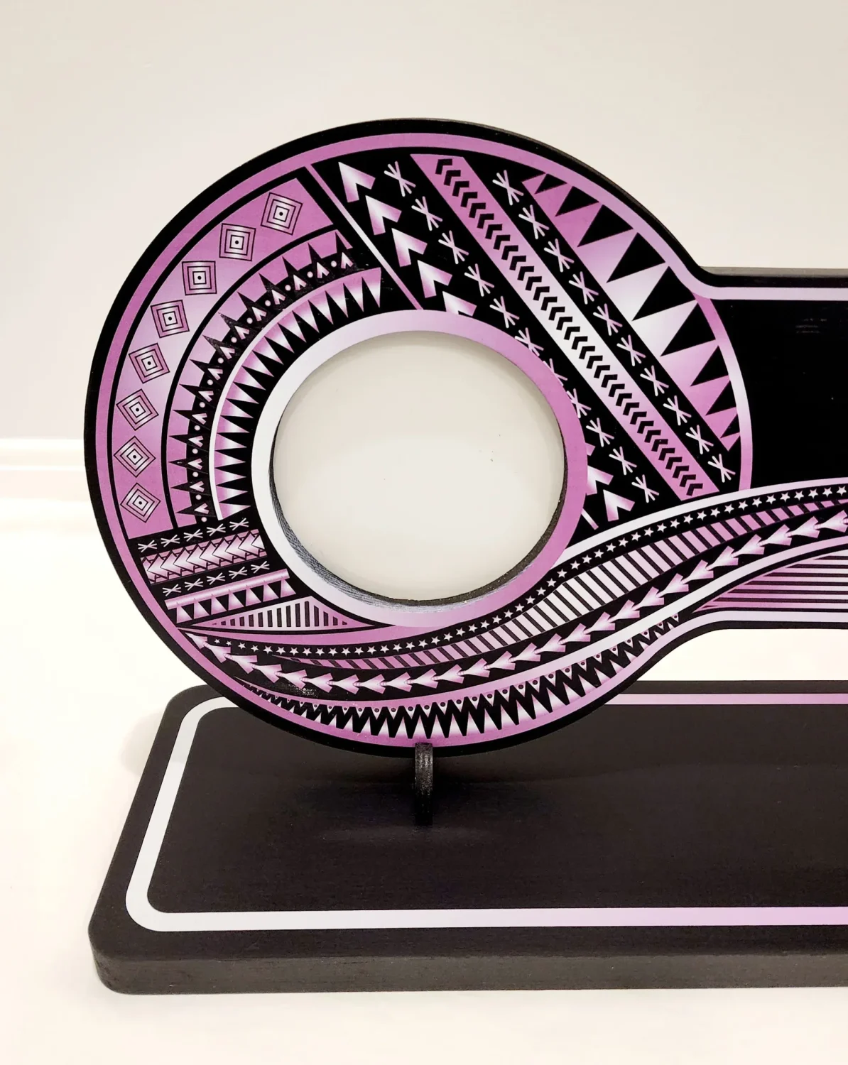 Island Design Purple Theme Colour UV Printed Birthday Key with White Frangipani and Matching Colour Stand - Design 2257
