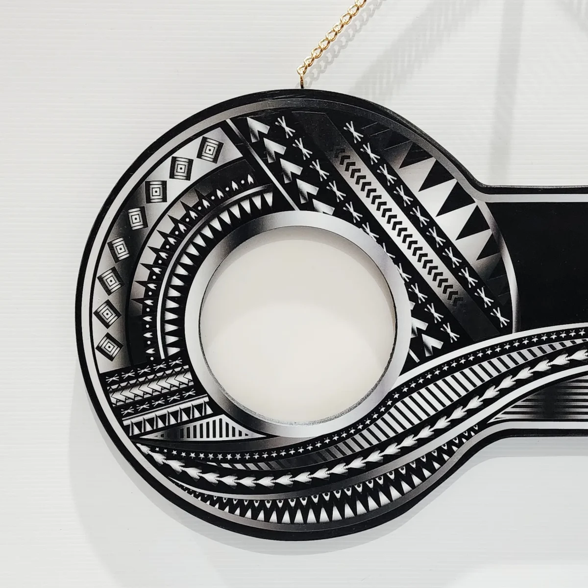 Island Design Silver Theme Colour UV Printed Wooden Birthday Key with "White Plumeria"  – SJ2264
