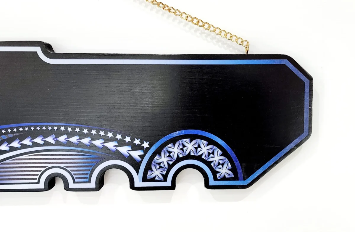 Island Design White & Blue Theme Colour UV Printed Birthday Key