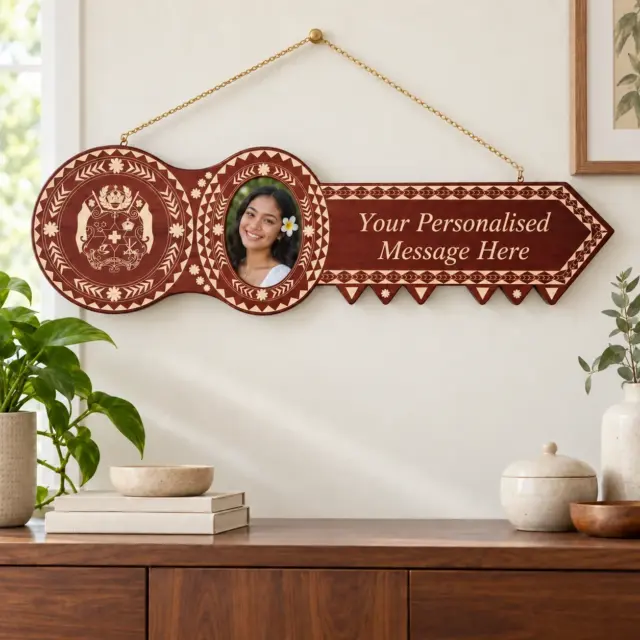 Island Design Wooden Birthday Key with "Tongan Sila" Laser Engraved  – SJ2105DB