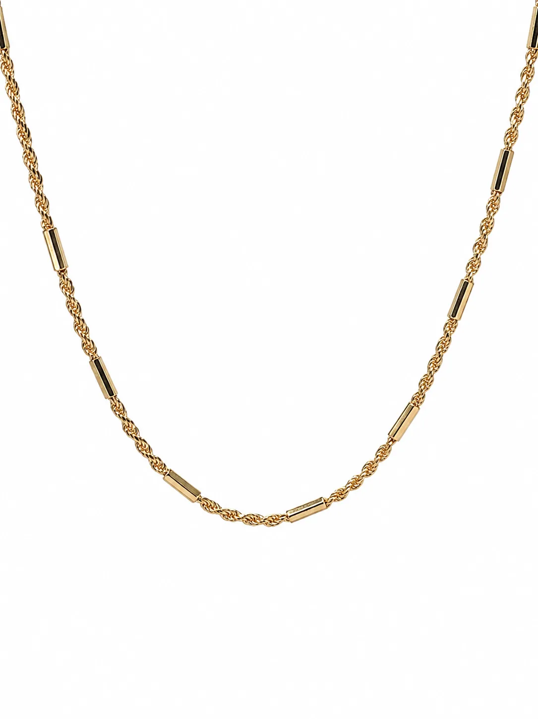 Italian Made 9ct Yellow Gold Octagonal Tube & Wheat Link Chain 45cm - BNC31TC-45