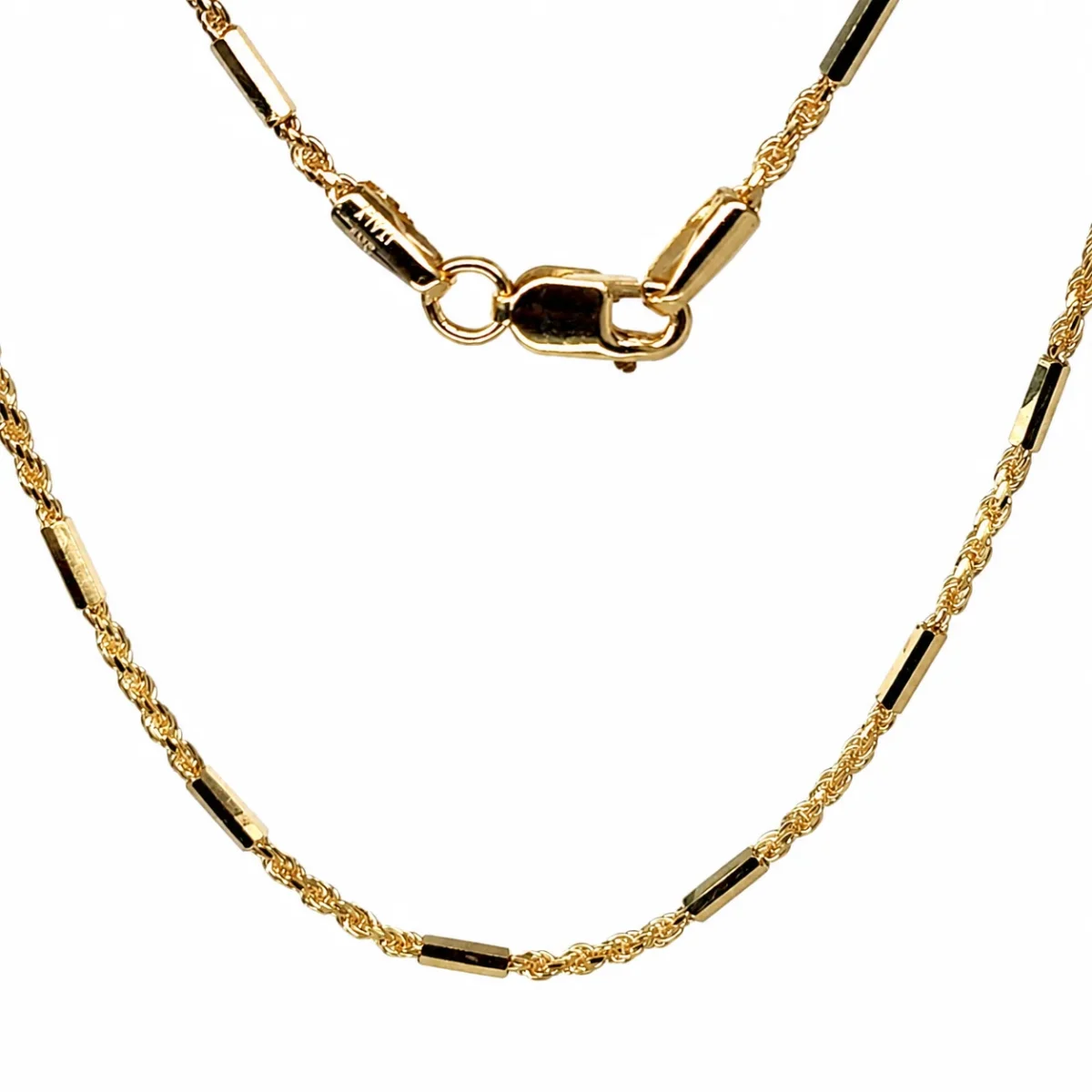 Italian Made 9ct Yellow Gold Octagonal Tube & Wheat Link Chain 45cm - BNC31TC-45