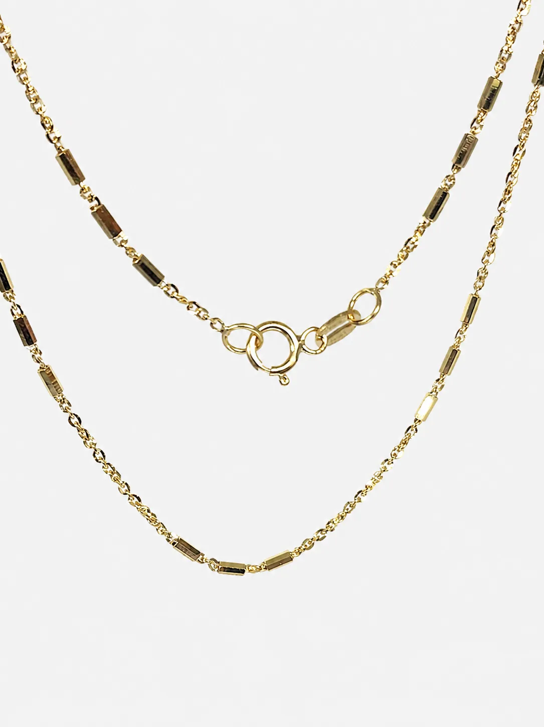 Italian Made 9ct Yellow Gold Tube & Curb Link Necklace and Chain Set 1.35mm – 45cm - BNRXRT3-45