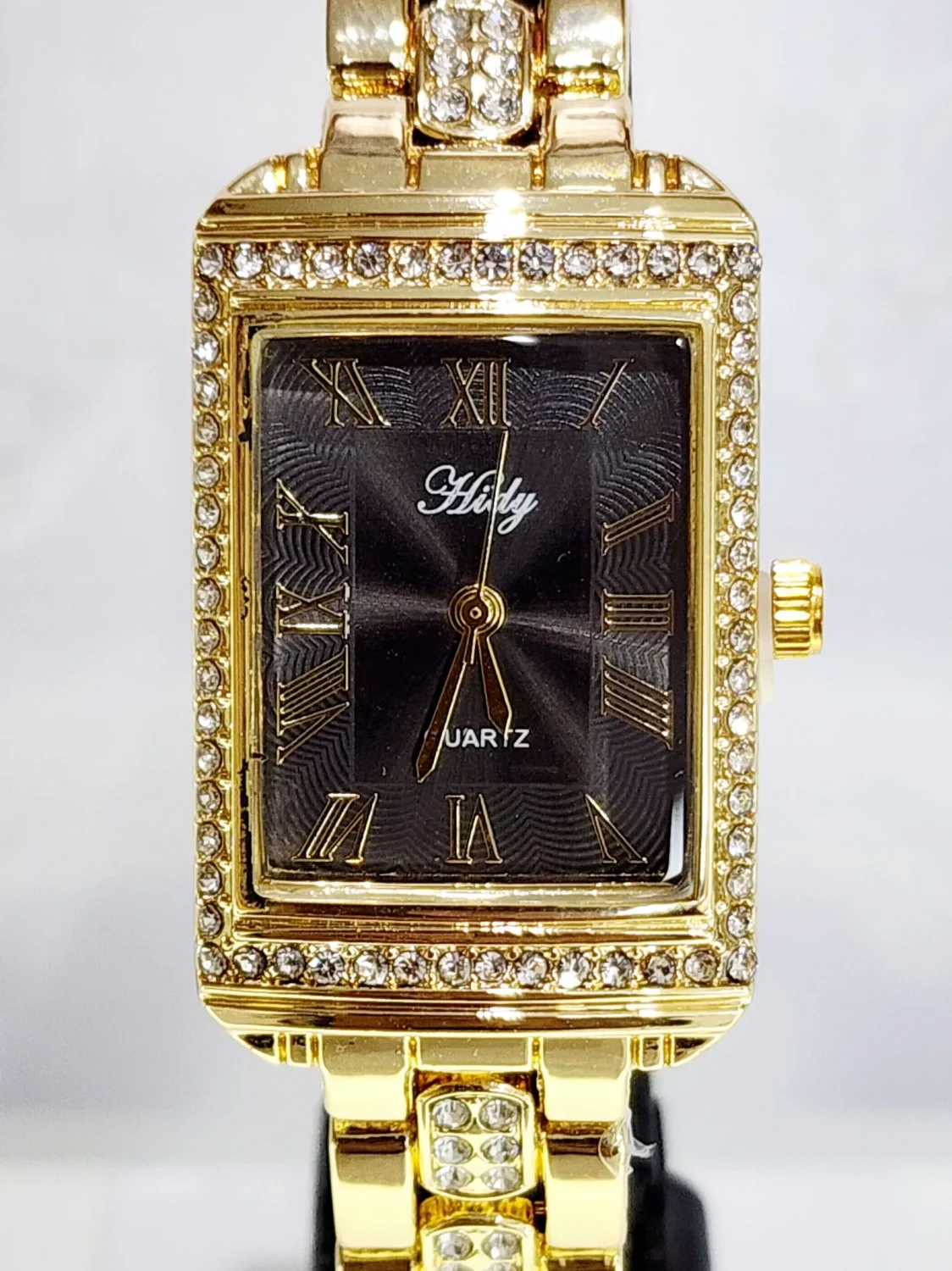 Ladies HIDY Fashion Dress Watch Gold Tone Case Black/Grey Dial Watch - Design 2412