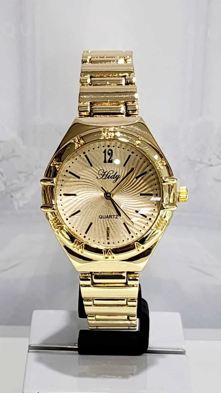Ladies HIDY Fashion Dress Watch Gold Tone Case Gold Dial Watch - Design 2404