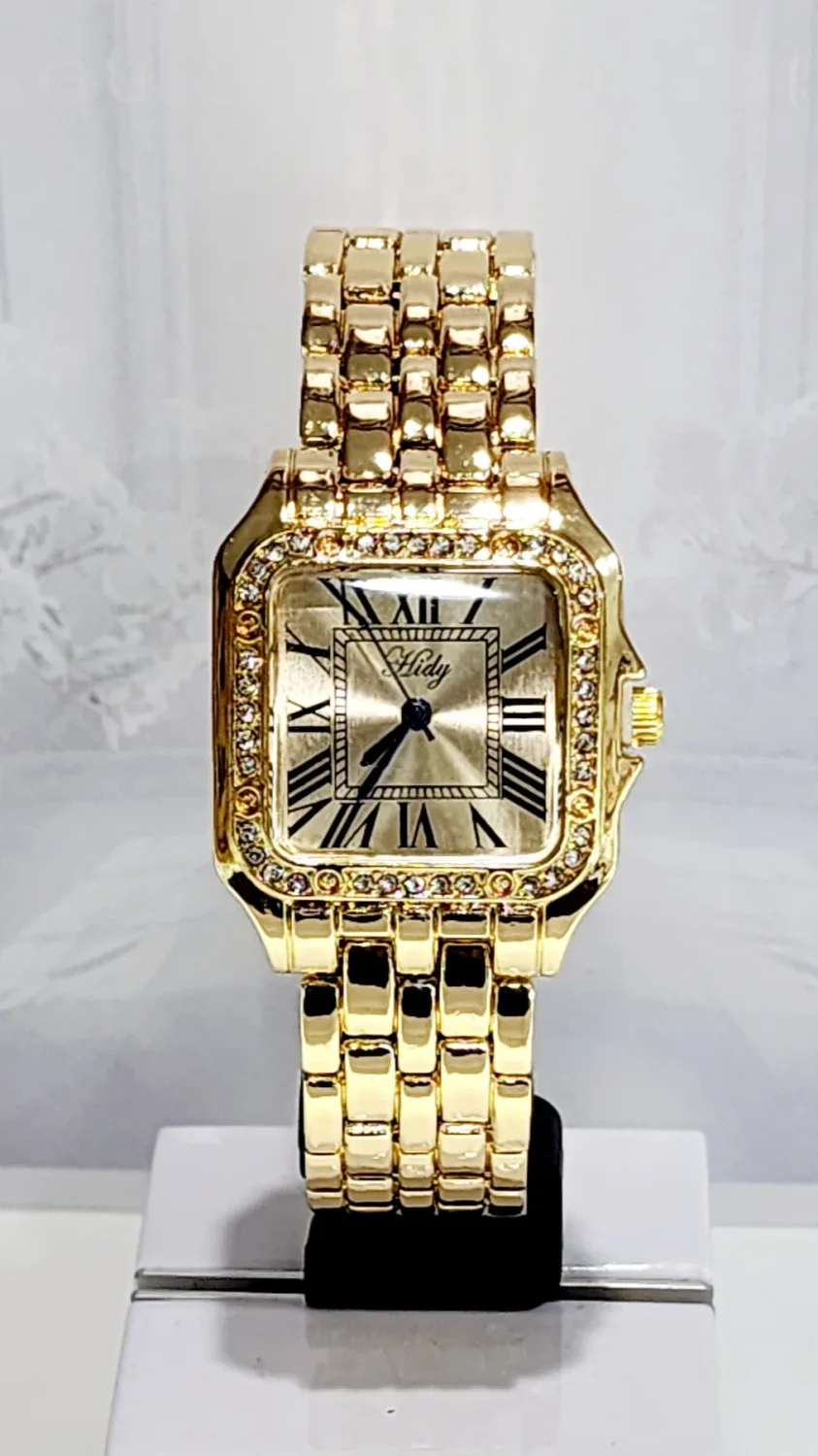 Ladies HIDY Fashion Dress Watch Gold Tone Case Gold Dial Watch - Design 2406