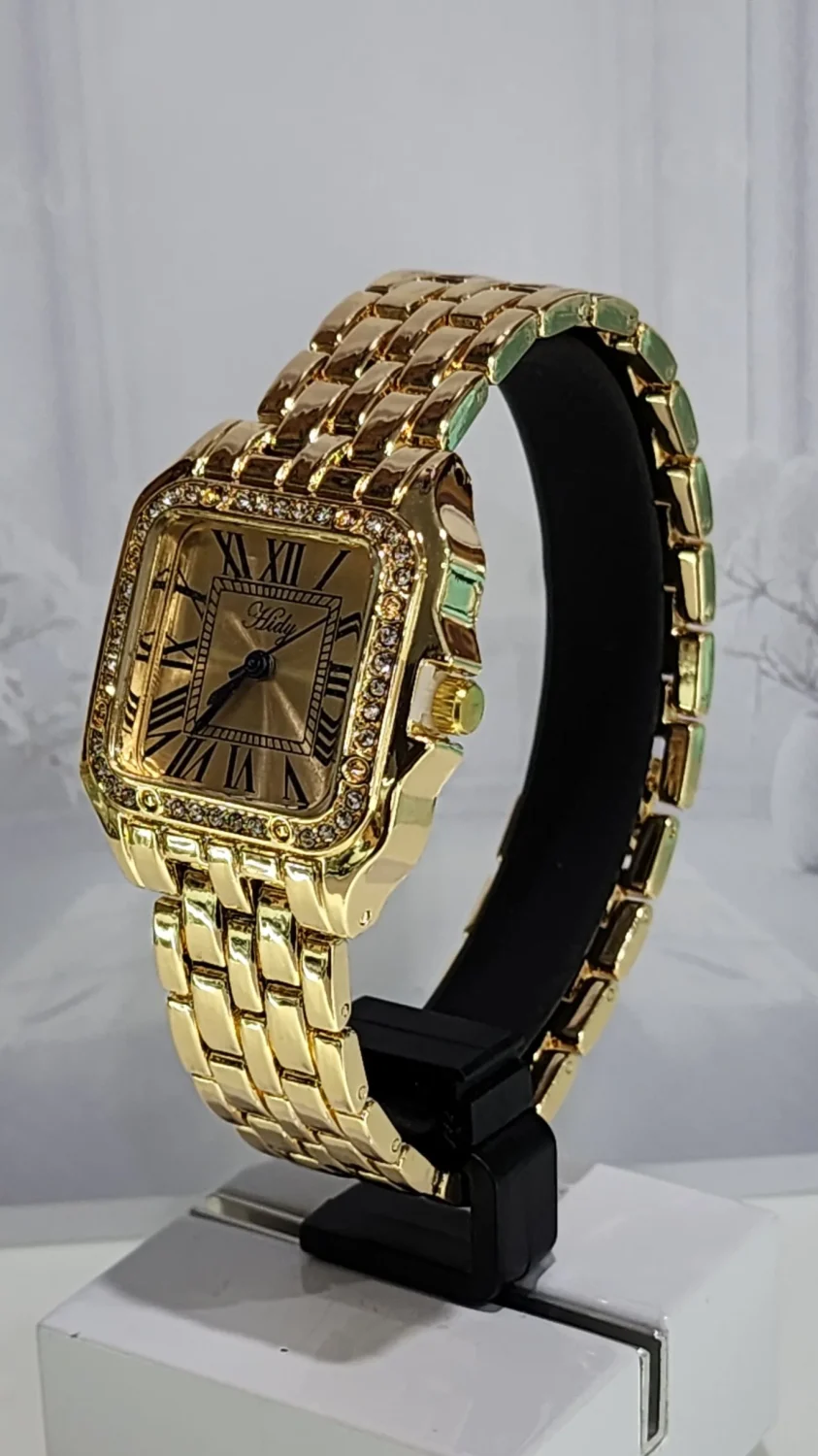 Ladies HIDY Fashion Dress Watch Gold Tone Case Gold Dial Watch - Design 2406
