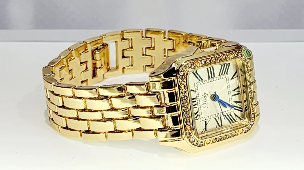 Ladies HIDY Fashion Dress Watch Gold Tone Case Gold Dial Watch - Design 2406