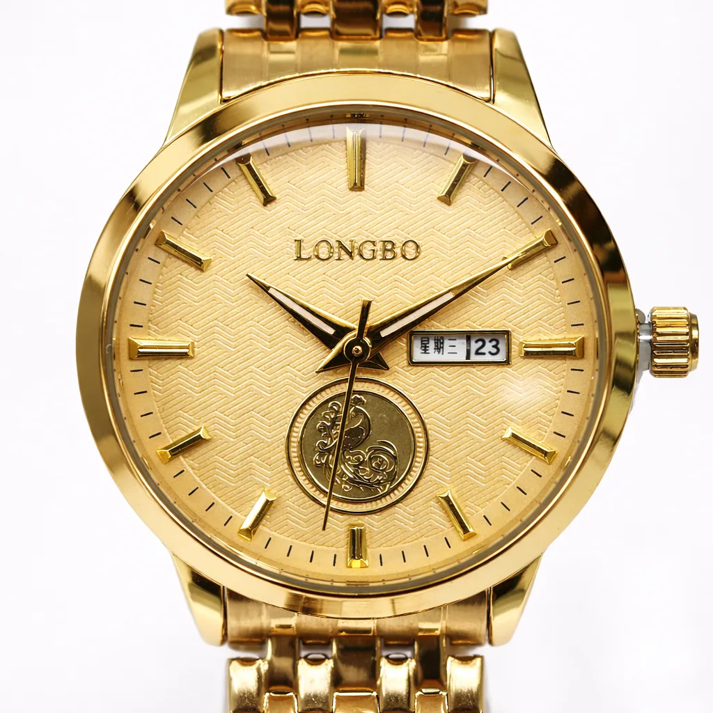 Ladies Longbo Gold Watch 83876L – Day Date, Quartz, 30mm Elegant Dress Watch