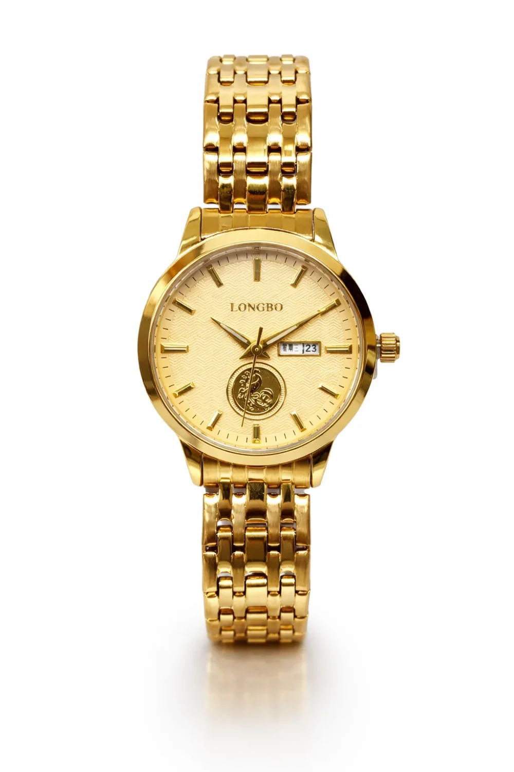 Ladies Longbo Gold Watch 83876L – Day Date, Quartz, 30mm Elegant Dress Watch