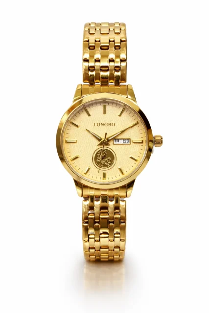 Ladies Longbo Gold Watch 83876L – Day Date, Quartz, 30mm Elegant Dress Watch