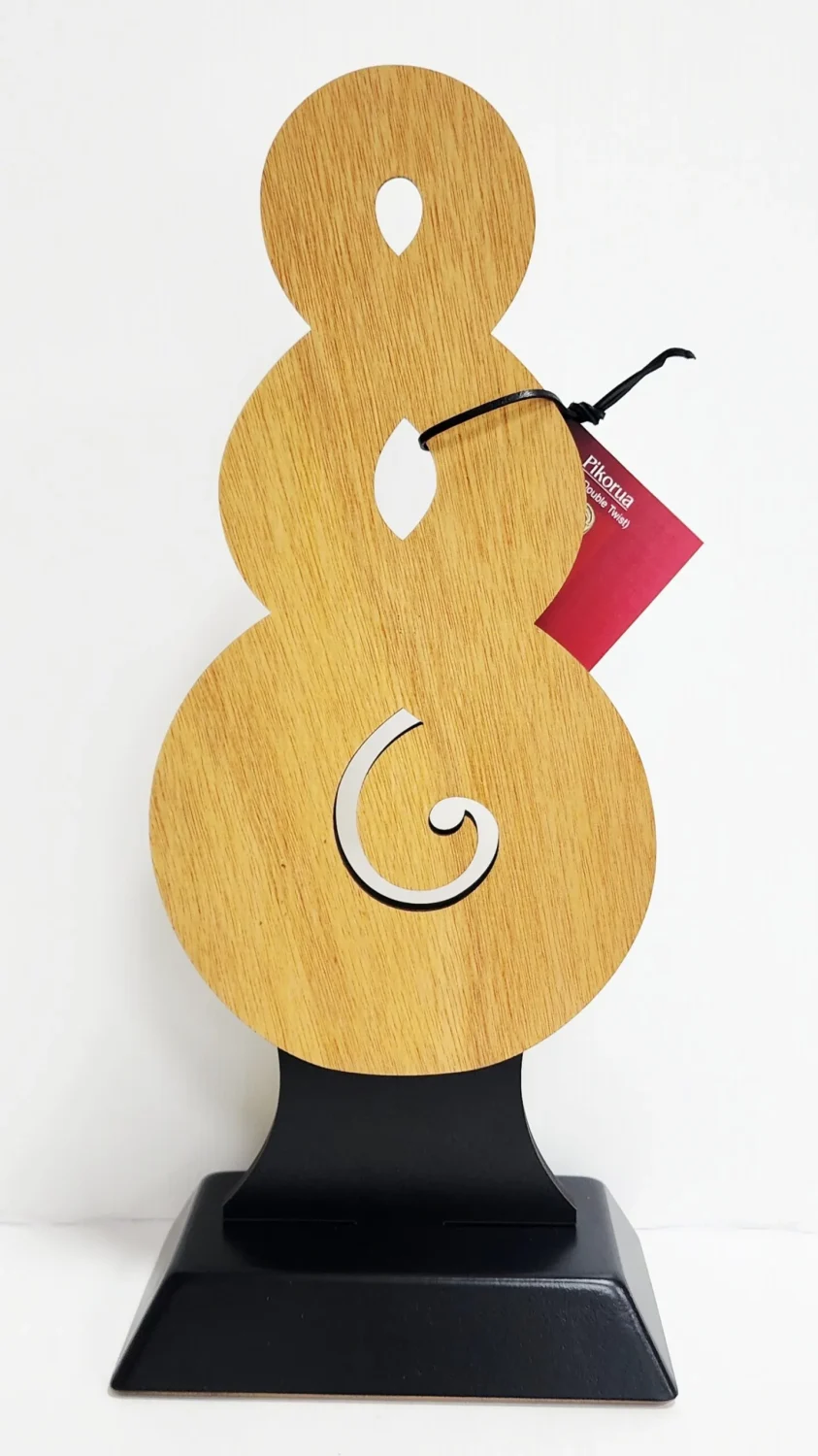 Large Award Pikorua Twist Award – NZ Paua Inlay Contemporary Artwork (370mm) - ALTW