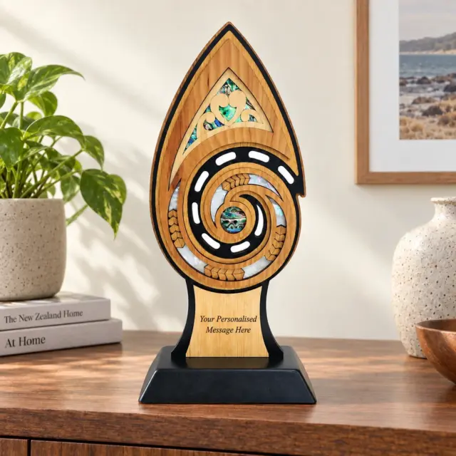 Large Award “Tears of Tangaroa” Award – NZ Rimu & Paua Inlay Masterpiece (360mm) - ALTT