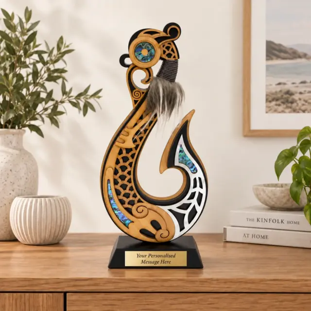 Large Freestanding Fish Hook Carving