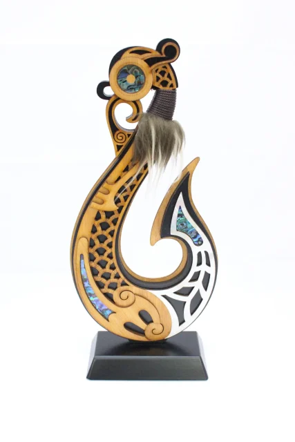 Large Freestanding Fish Hook Carving