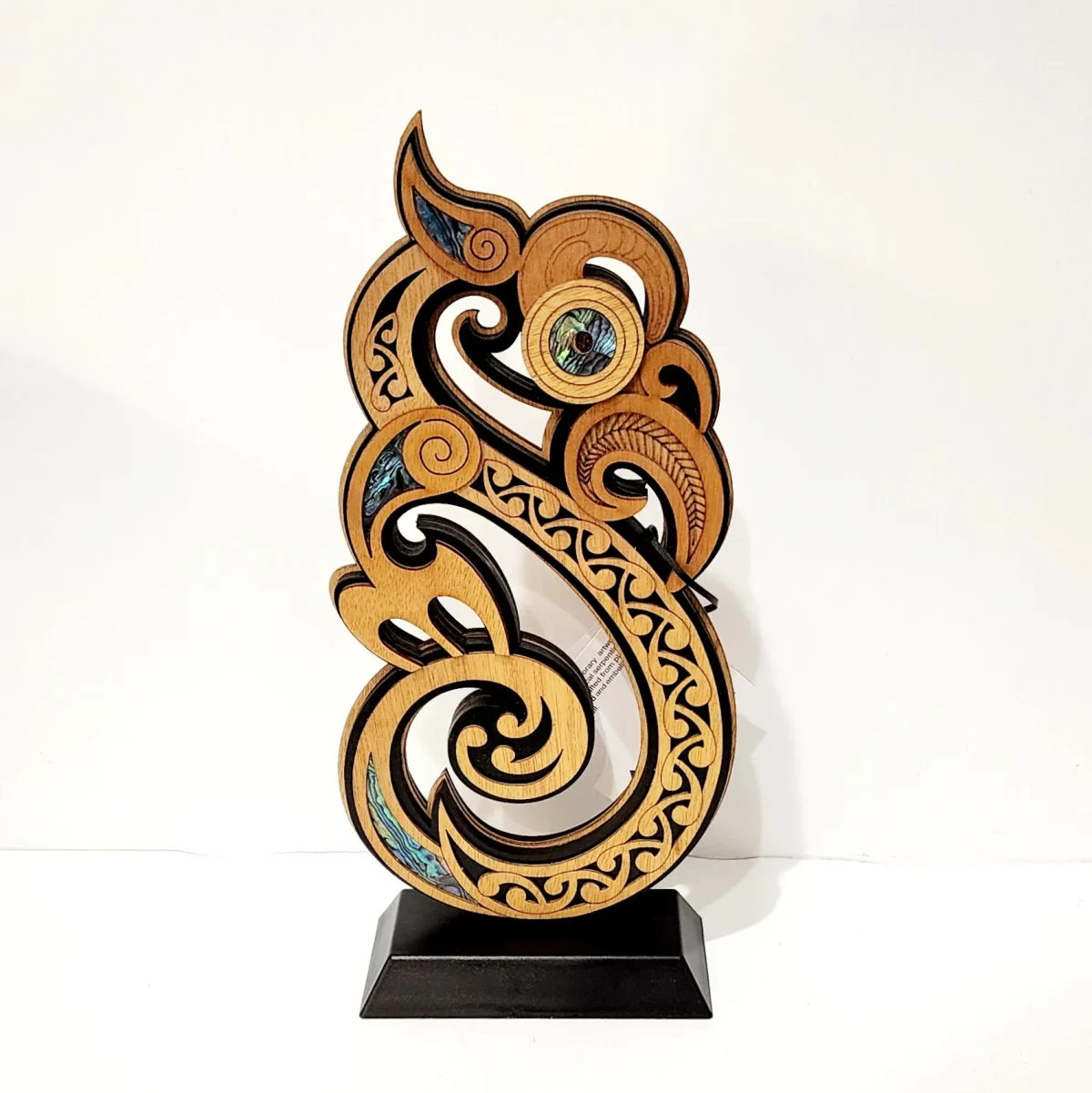Large Freestanding Wooden Manaia Sculpture - Double Sided