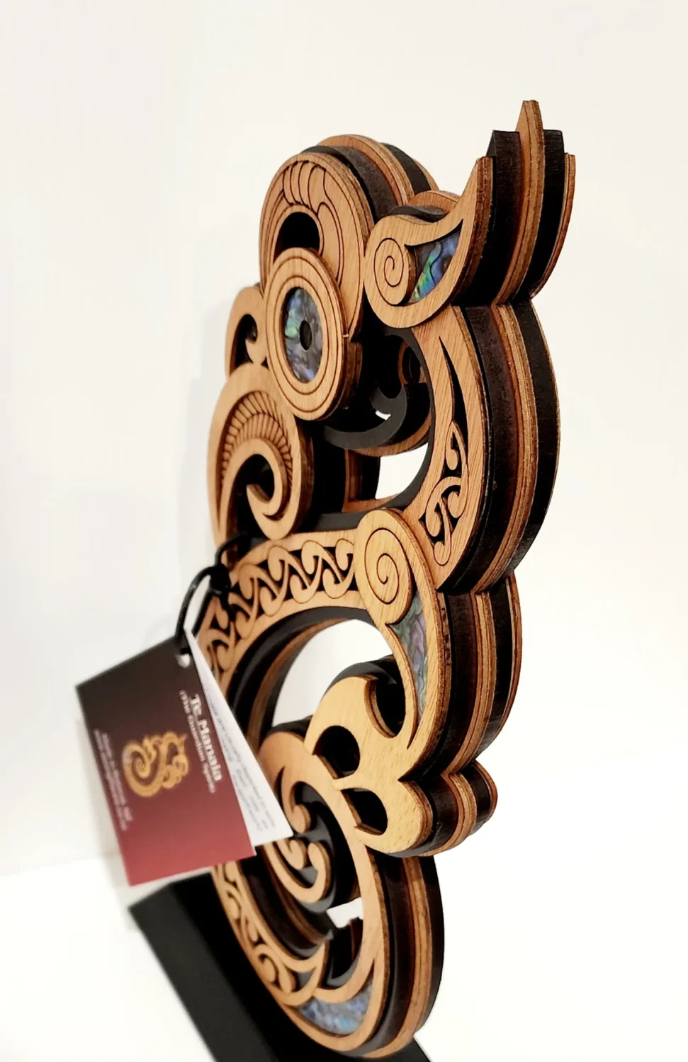 Large Freestanding Wooden Manaia Sculpture - Double Sided