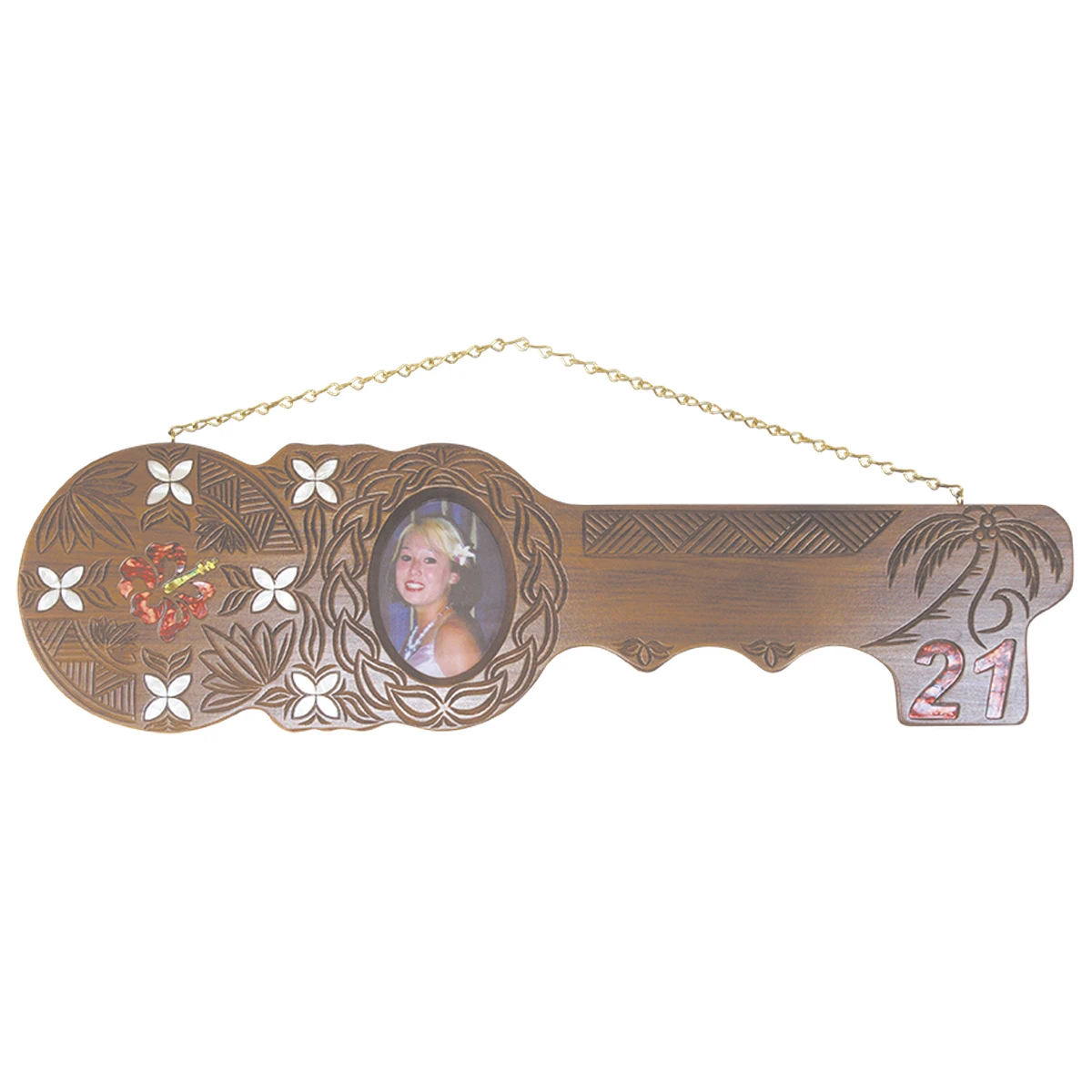 Large Island Design 21st Key with Mother of Pearl & Paua Shell Inlay - WM451