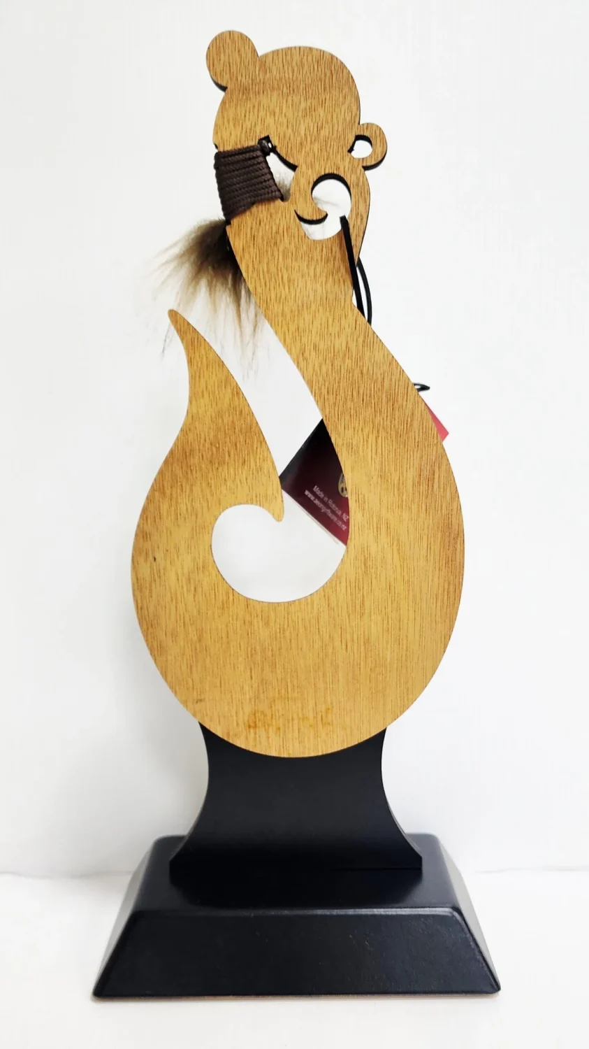 Large Te Matau a Māui Hook Award – NZ Paua Inlay Cultural Artwork (370mm) - ALHK