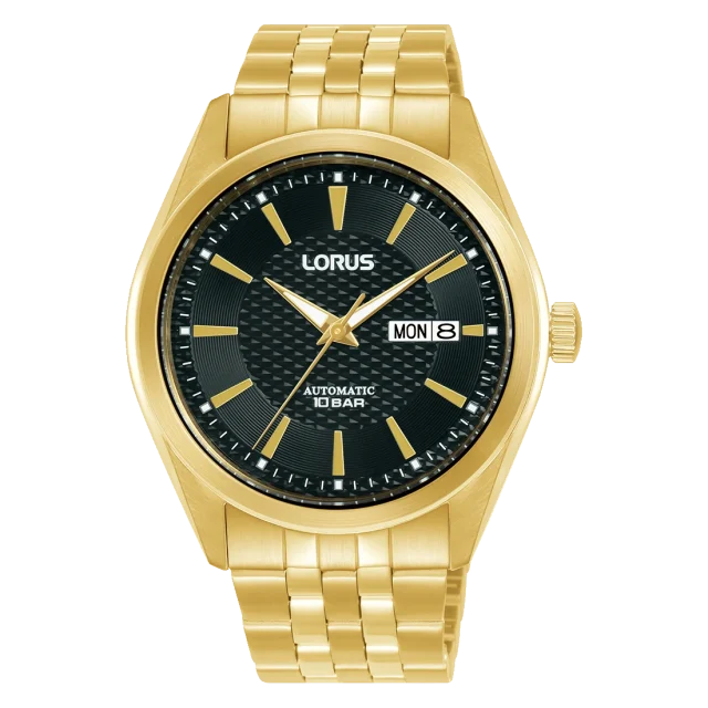 Lorus Gents Automatic100M WR, Black Dial, Day & Date  - RL488BX9