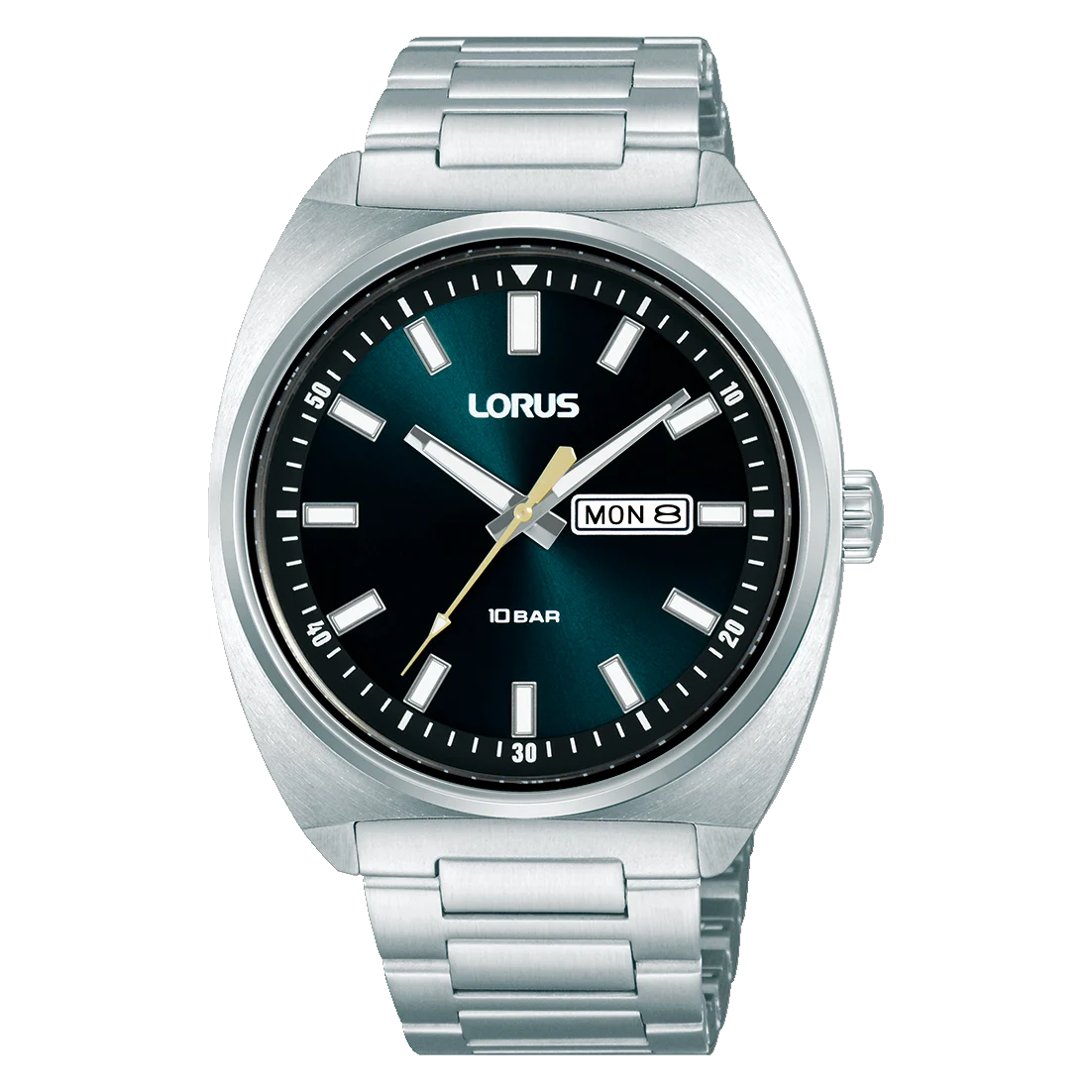 Lorus Gents Quartz 100M WR, Lake Blue Dial, Day & Date - RH313BX9