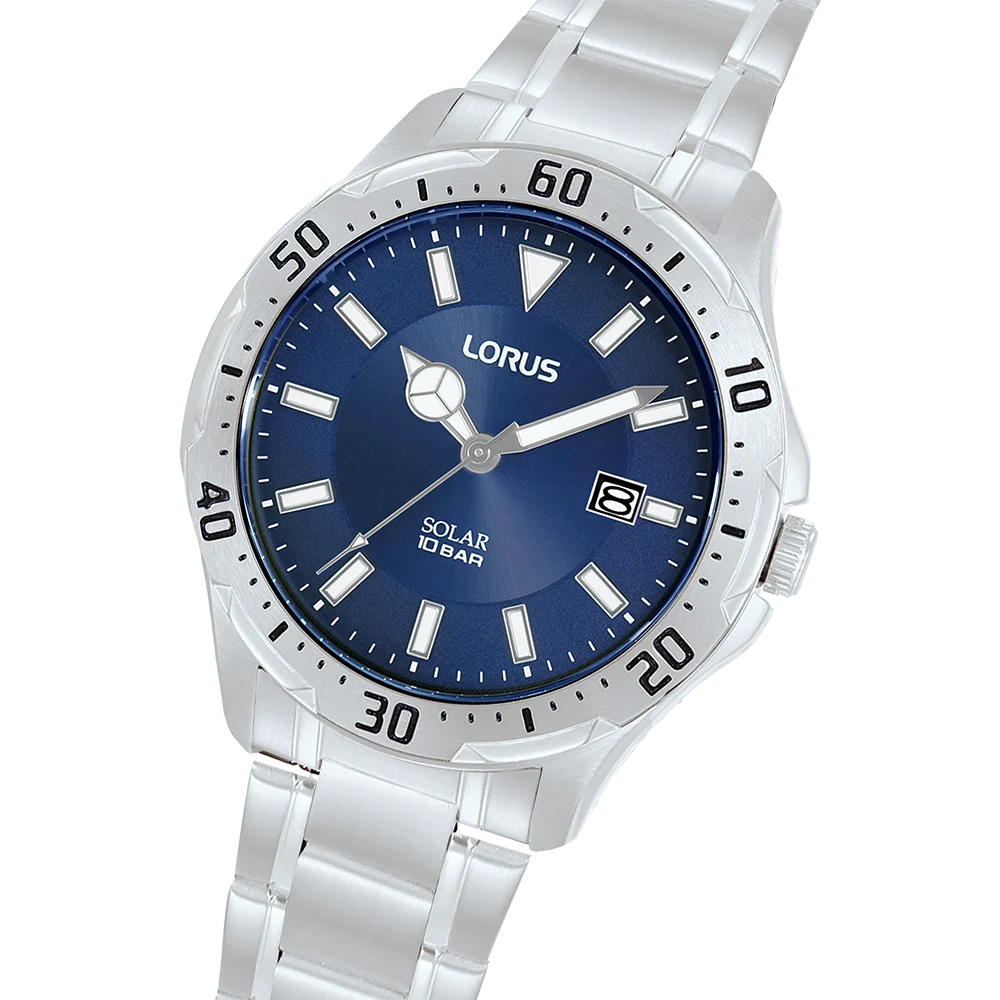 Lorus Gents Solar Powered Stainless Steel 100M WR Watch - RX3978AX-9