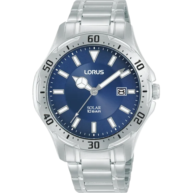 Lorus Gents Solar Powered Stainless Steel 100M WR Watch - RX3978AX-9