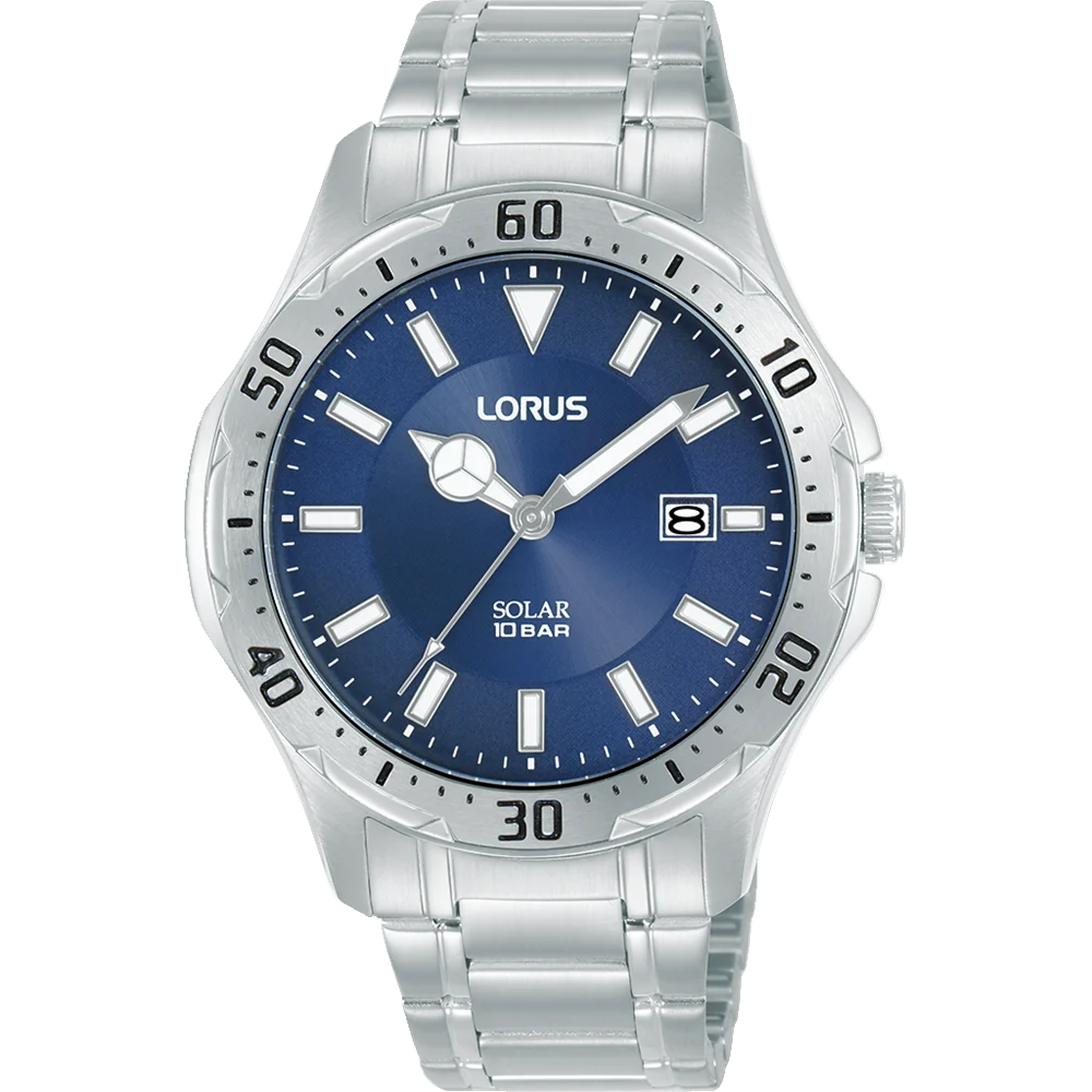 Lorus Gents Solar Powered Stainless Steel 100M WR Watch - RX3978AX-9