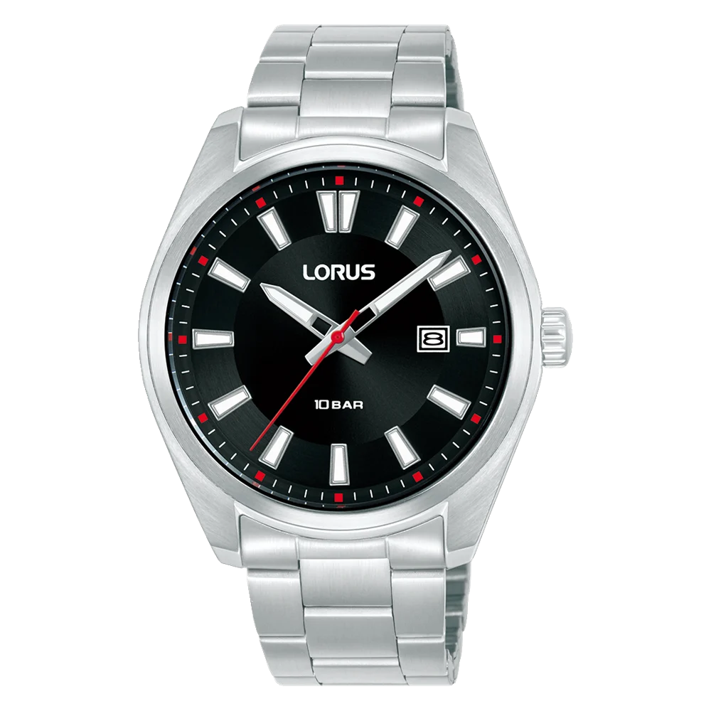 Lorus Gents Sports Quartz Watch Black Dial, 100m WR - RH917SX-9