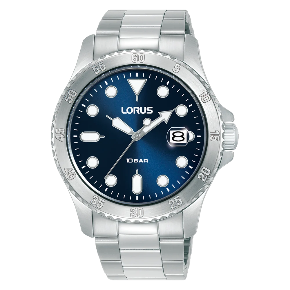 Lorus Gents Sports Quartz Watch Blue Dial, 100M WR - RS967DX-9