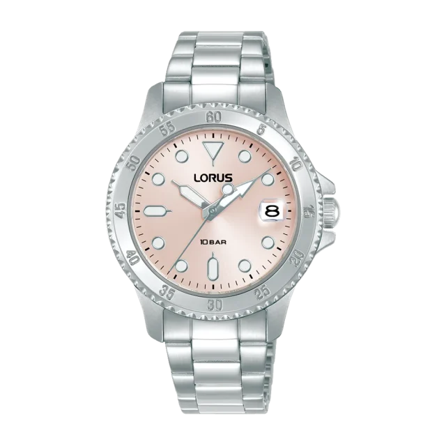 Lorus Ladies Quartz Sports Watch, Pink Dial, 100M WR - RG817DX-9