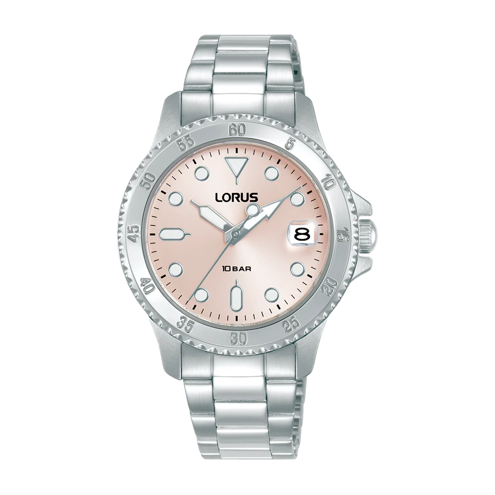 Lorus Ladies Quartz Sports Watch, Pink Dial, 100M WR - RG817DX-9