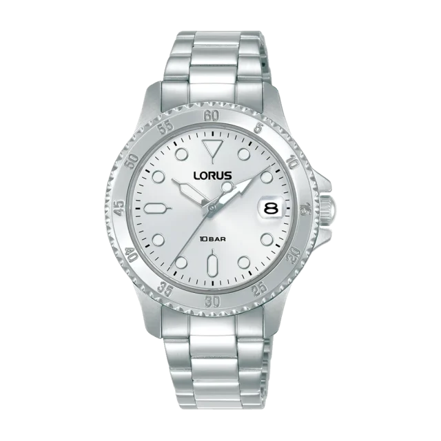 Lorus Ladies Quartz Sports Watch, Silver Dial, 100M WR - RG819DX-9