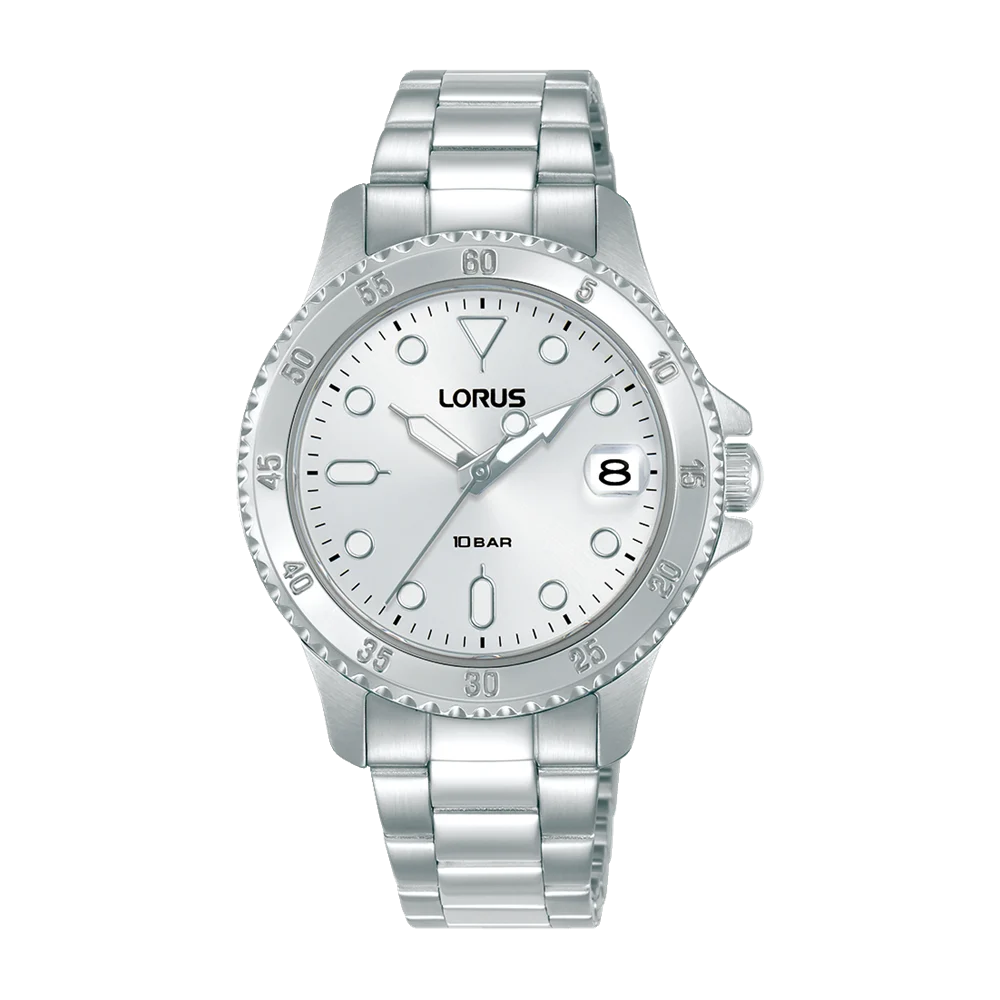 Lorus Ladies Quartz Sports Watch, Silver Dial, 100M WR - RG819DX-9