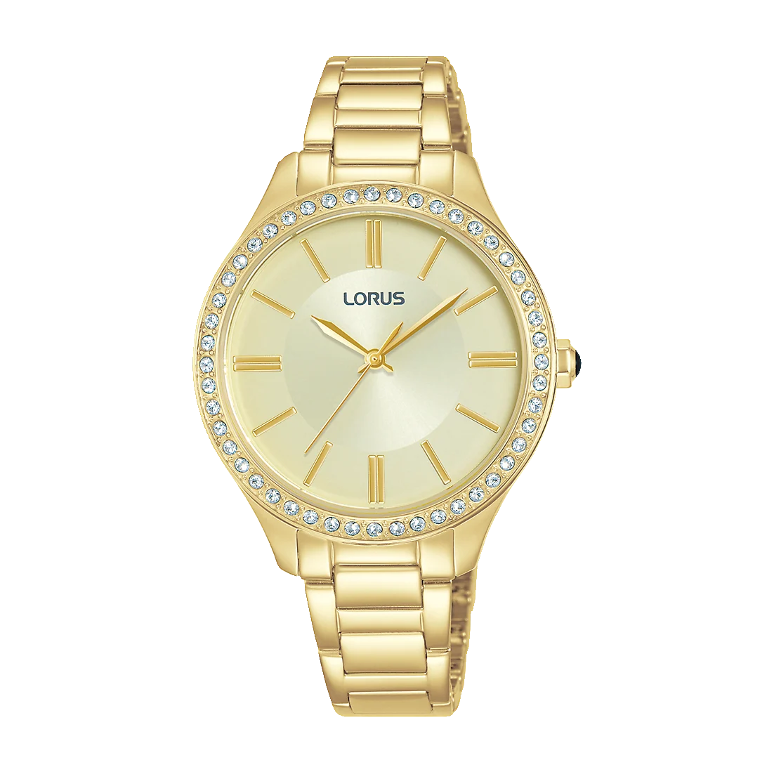 Lorus RG232UX-9 Ladies Gold-Tone Dress Watch – 33 mm Stainless Steel Case & Bracelet, Champagne Dial