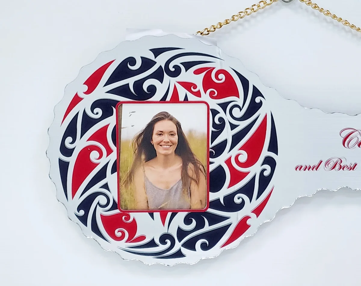 Maori Design Mirrored / Glass Photo 21st Birthday Key - SJ2416
