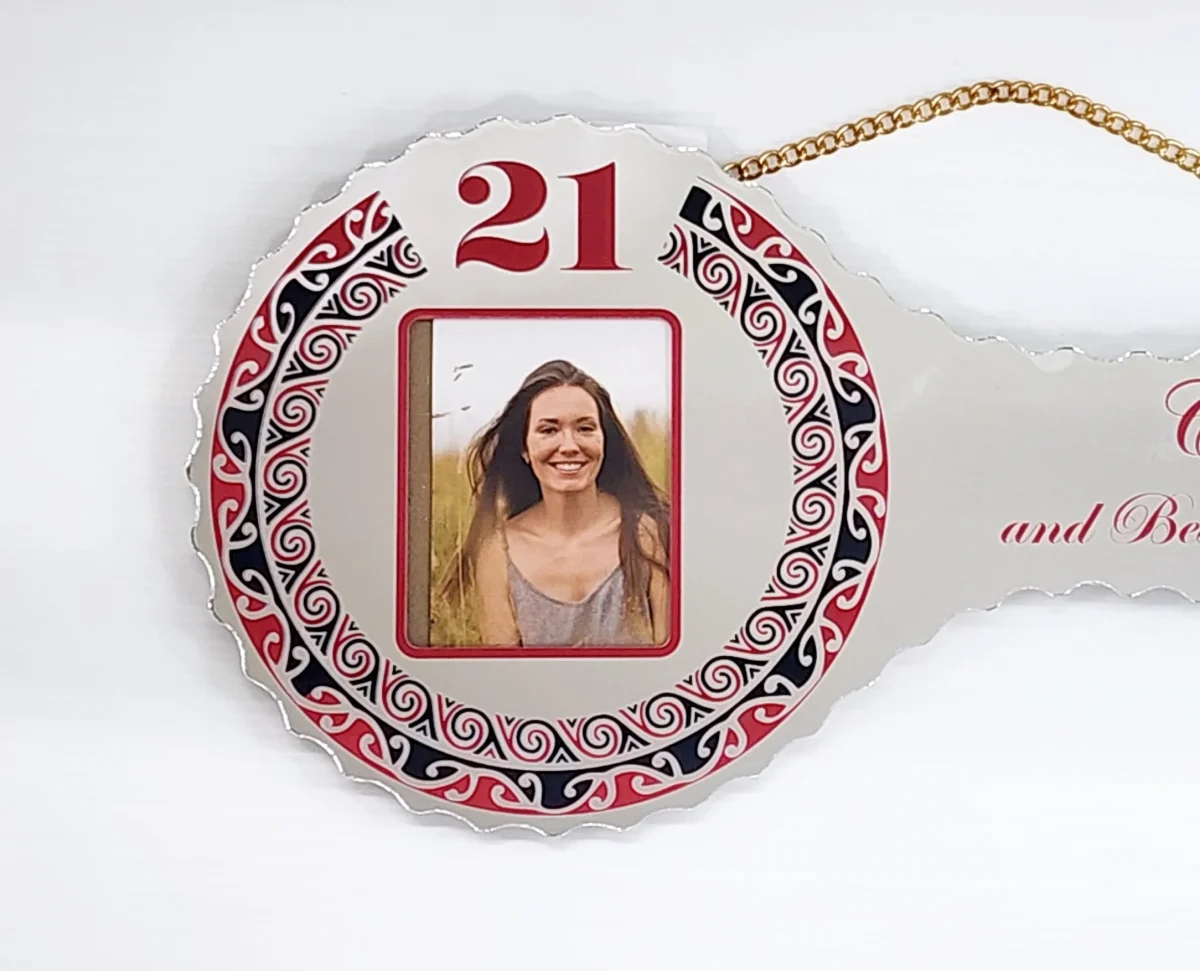 Maori Design Mirrored/Glass Photo 21st Birthday Key - SJ2418