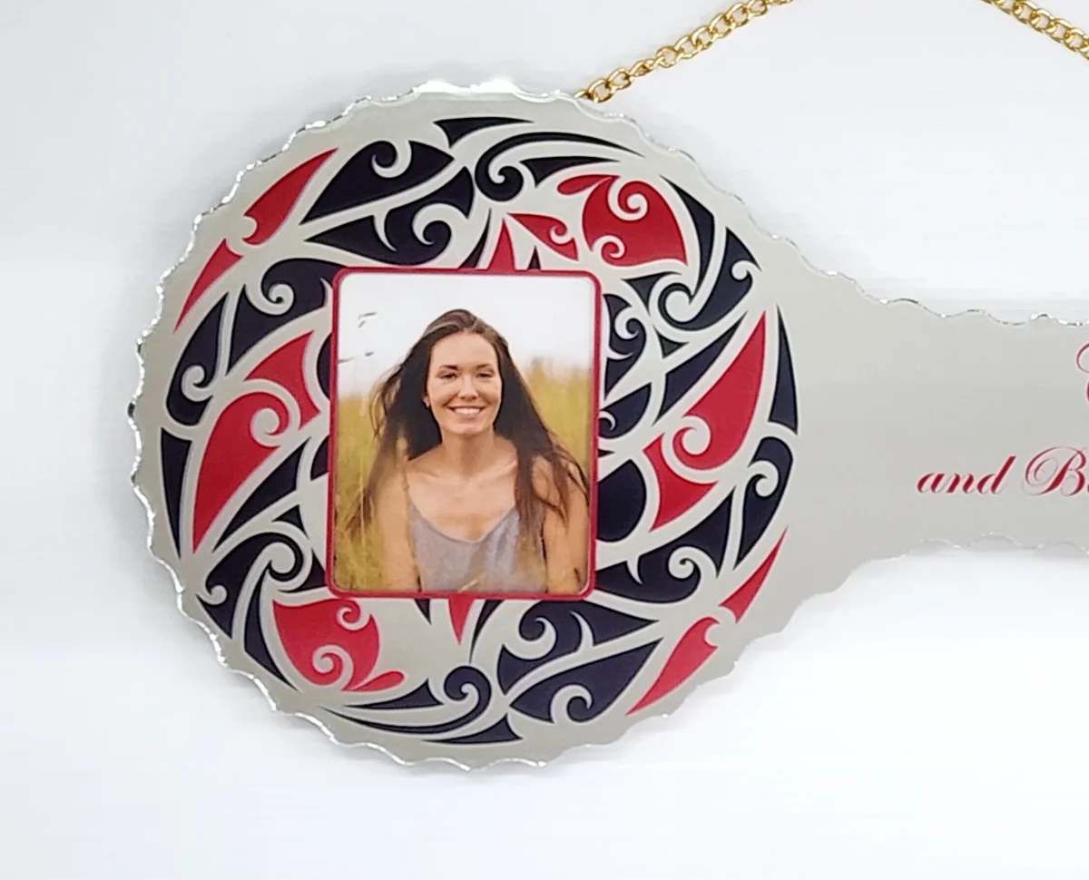 Maori Design Mirrored / Glass Photo Birthday Key - SJ2417