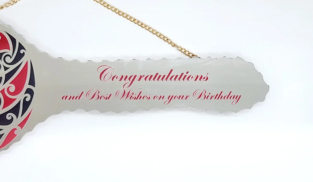 Maori Design Mirrored / Glass Photo Birthday Key - SJ2417