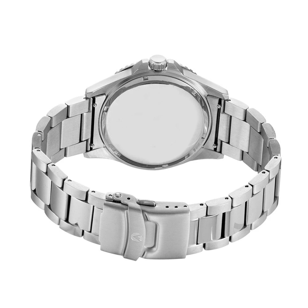 Maxum Prince Analogue Date Watch, Black Dial, Silver Case & Bracelet 200M WR - MW23100G01