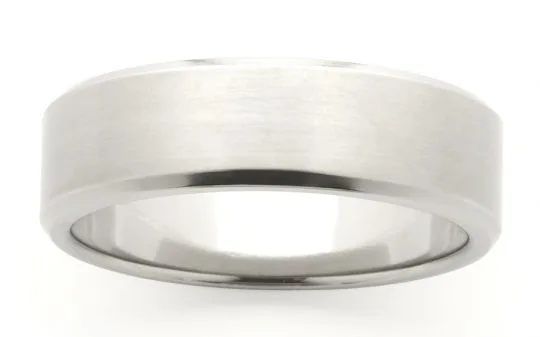 Men's Titanium Satin Finish Wedding Band 7mm Wide