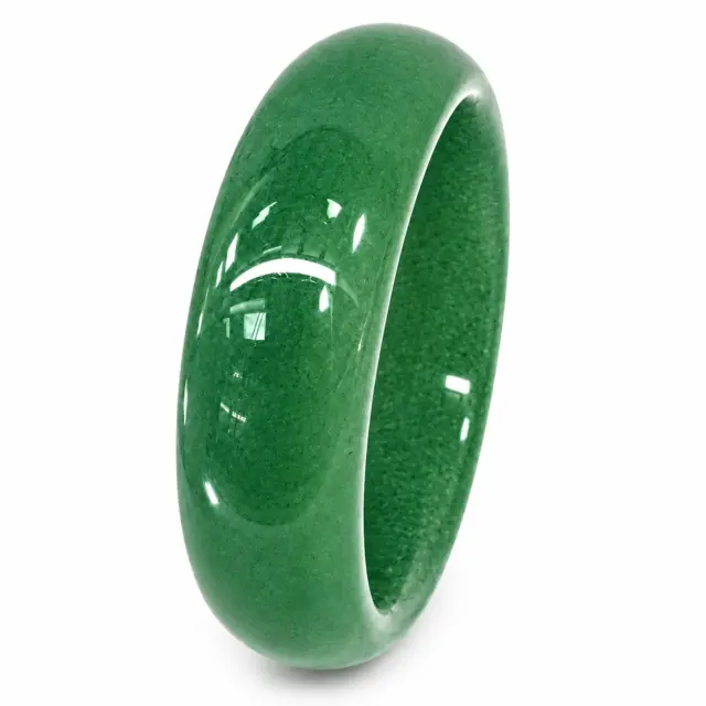 Natural Green Aventurine Bangle – 17mm Wide x 57mm Round | Hand Polished Gemstone Bangle