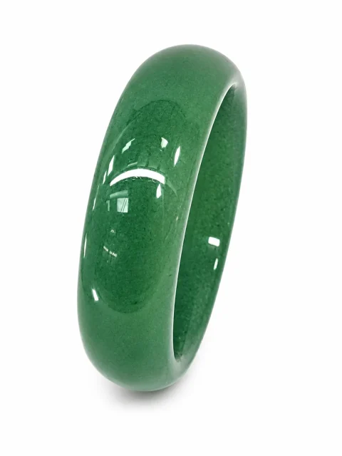 Natural Green Aventurine Bangle – 17mm Wide x 57mm Round | Hand Polished Gemstone Bangle