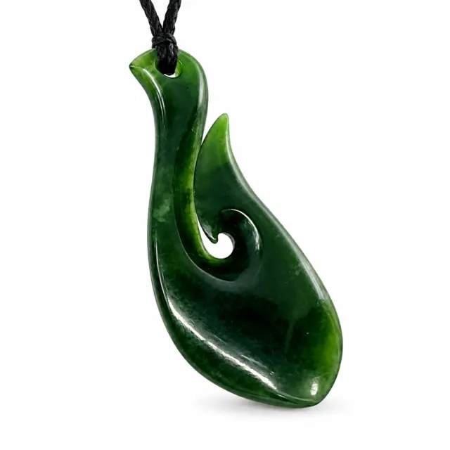 New Zealand Fish Hook Greenstone Necklace