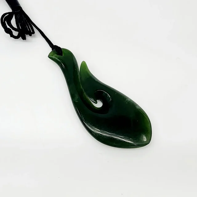 New Zealand Fish Hook Greenstone Necklace