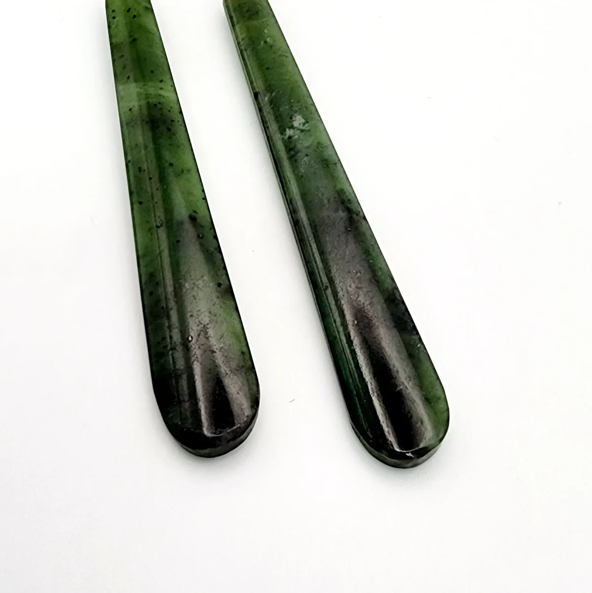 New Zealand Greenstone Drop Earrings with Sterling Silver Hooks SKU-DROP EARRINGS 02 DLZ