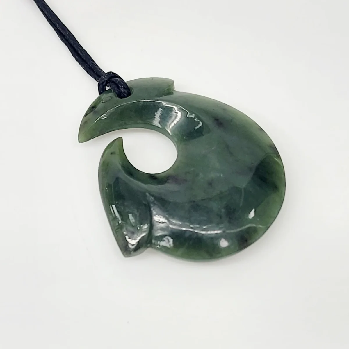 New Zealand Greenstone Hei Matau / Fish Hook Necklace